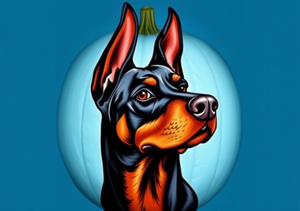 Pumpkin Painting Ideas with Doberman Designs for Halloween and Fall