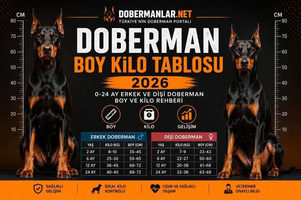 Doberman Kilo Tablosu (0-24 Ay)