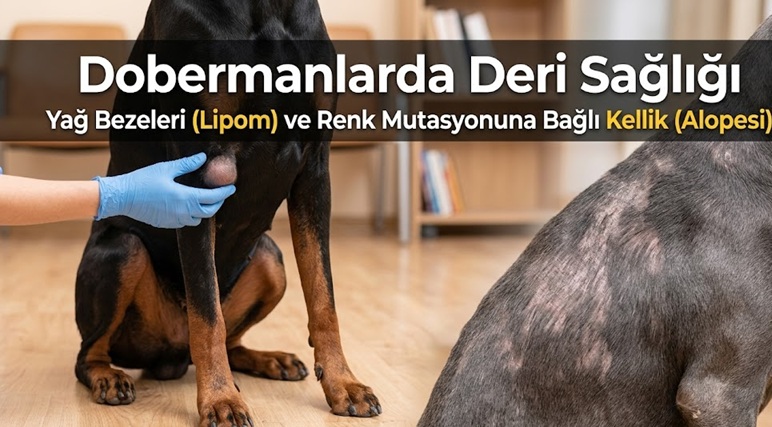 Dobermanlarda Deri Altı Yağ Bezeleri (Lipom) ve Renk Mutasyonuna Bağlı Kellik (Alopesi)